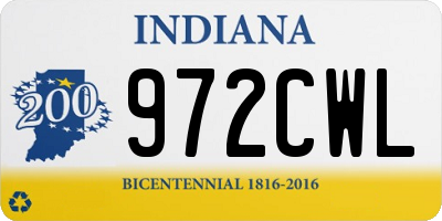 IN license plate 972CWL