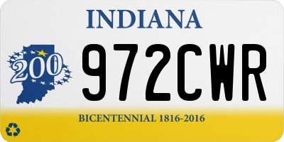 IN license plate 972CWR