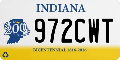 IN license plate 972CWT