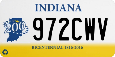 IN license plate 972CWV