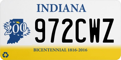 IN license plate 972CWZ