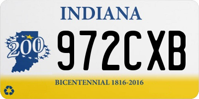 IN license plate 972CXB