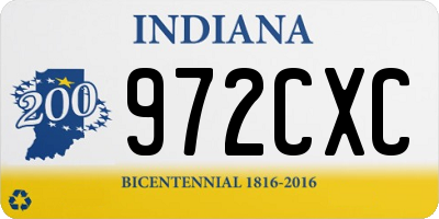 IN license plate 972CXC