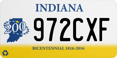 IN license plate 972CXF