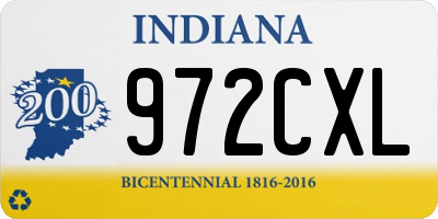 IN license plate 972CXL