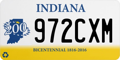 IN license plate 972CXM