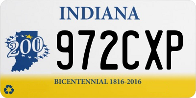 IN license plate 972CXP
