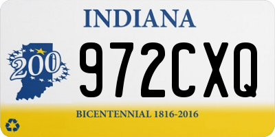 IN license plate 972CXQ