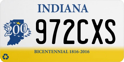 IN license plate 972CXS