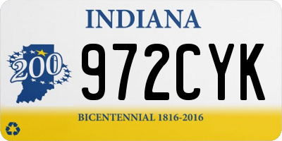 IN license plate 972CYK