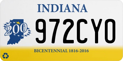 IN license plate 972CYO