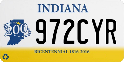 IN license plate 972CYR