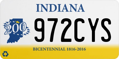 IN license plate 972CYS