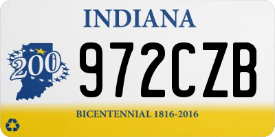 IN license plate 972CZB