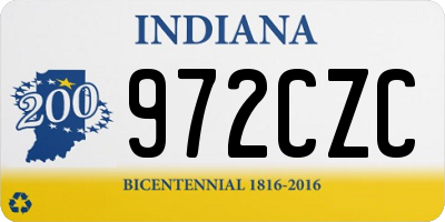 IN license plate 972CZC