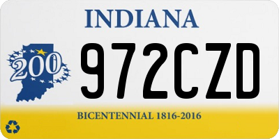 IN license plate 972CZD