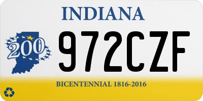 IN license plate 972CZF