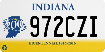 IN license plate 972CZI