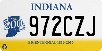 IN license plate 972CZJ