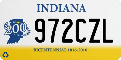 IN license plate 972CZL