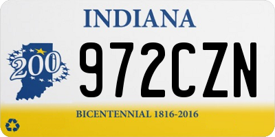 IN license plate 972CZN