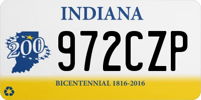 IN license plate 972CZP
