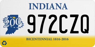 IN license plate 972CZQ