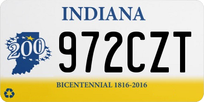 IN license plate 972CZT