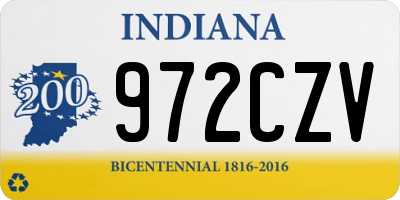IN license plate 972CZV