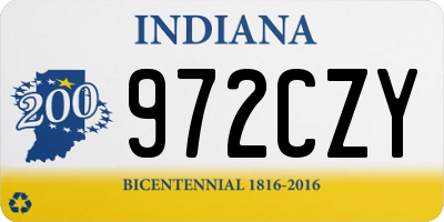 IN license plate 972CZY