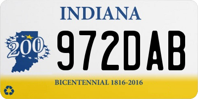 IN license plate 972DAB