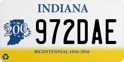 IN license plate 972DAE