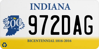 IN license plate 972DAG