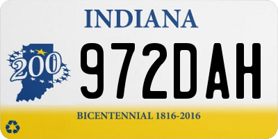 IN license plate 972DAH
