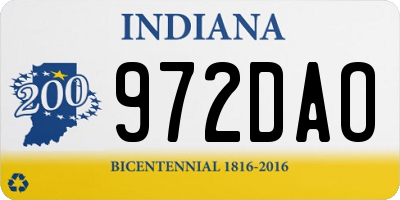 IN license plate 972DAO