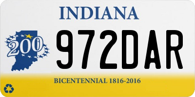 IN license plate 972DAR