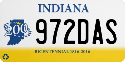 IN license plate 972DAS
