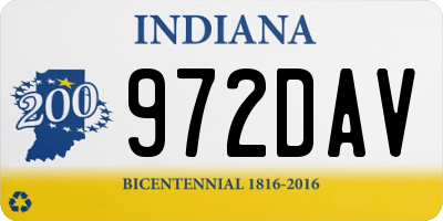 IN license plate 972DAV