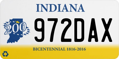 IN license plate 972DAX