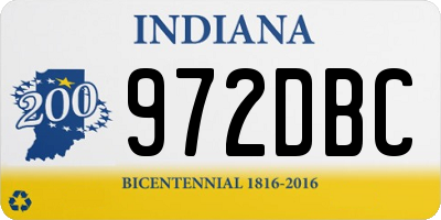 IN license plate 972DBC