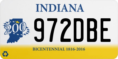 IN license plate 972DBE