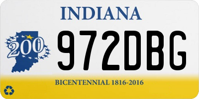 IN license plate 972DBG