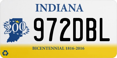IN license plate 972DBL