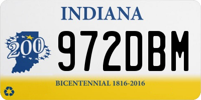 IN license plate 972DBM