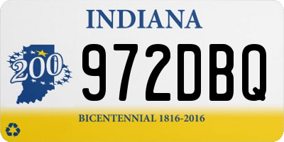 IN license plate 972DBQ