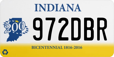 IN license plate 972DBR