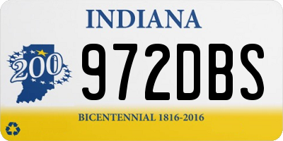 IN license plate 972DBS