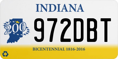 IN license plate 972DBT