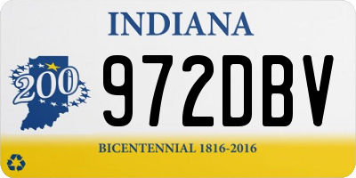 IN license plate 972DBV