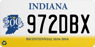 IN license plate 972DBX